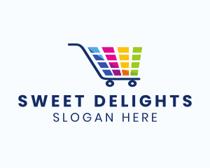 Colorful Grocery Cart logo