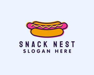 Glitch Hot Dog Diner logo design