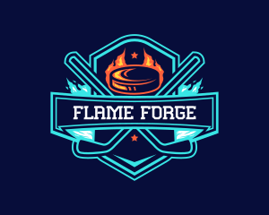 Flaming Hockey Sports logo design