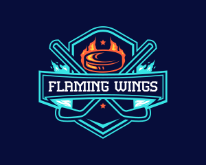 Flaming Hockey Sports logo design