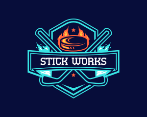 Flaming Hockey Sports logo design