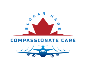 Plane Maple Leaf Travel Logo