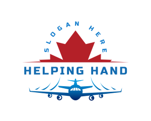 Plane Maple Leaf Travel Logo