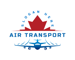 Plane Maple Leaf Travel logo design