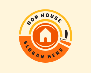 Handyman Paint Roller House logo design