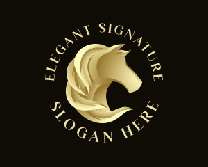 Elegant Horse Mane logo design