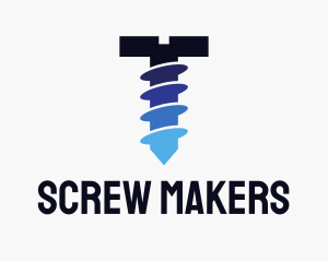 Blue Screw Silhouette  logo