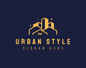 Night Urban City Metropolis logo design