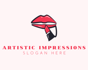 Lipstick Beauty Cosmetics logo design