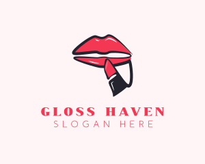 Lipstick Beauty Cosmetics logo design