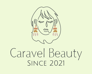 Woman Beauty Earrings logo design