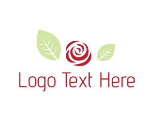 Red Rose Flower logo