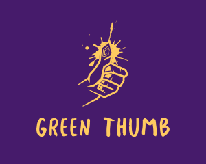 Yellow Graffiti Thumbs Up logo design