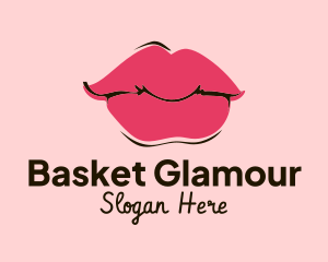 Pink Lips Makeup logo design