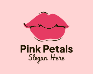 Pink Lips Makeup logo design