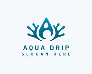 Liquid Drop Letter A logo design