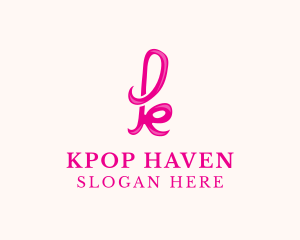 Fancy Pink Letter K logo design