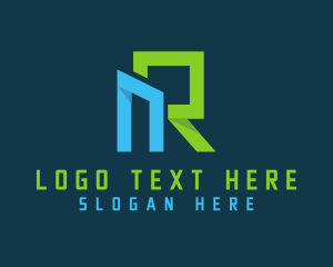 Modern Geometric Letter NR Startup logo