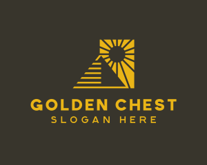 Golden Sunset Pyramid  logo design