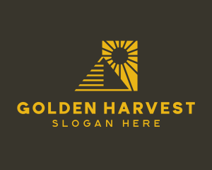 Golden Sunset Pyramid  logo design