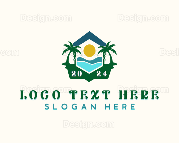 Beach Resort Travel Logo