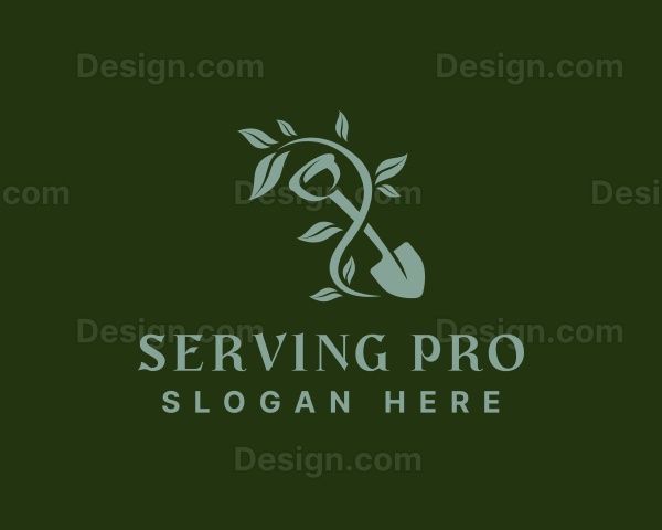 Landscaping Shovel Plant Logo