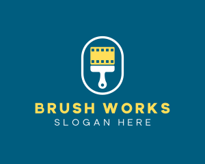 Paint Brush Cinema  logo design