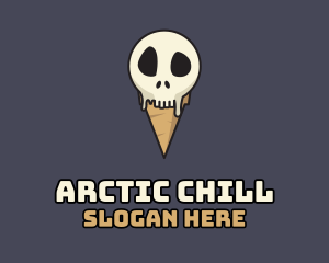 Skull Ice Cream logo design