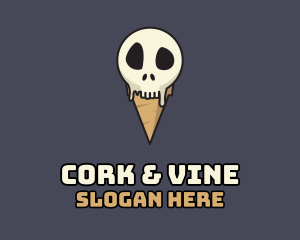 Skull Ice Cream logo design