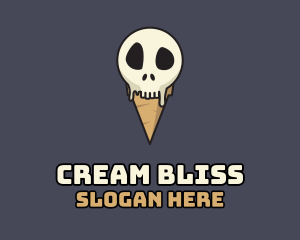 Skull Ice Cream logo design