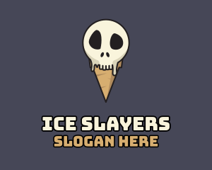 Skull Ice Cream logo design