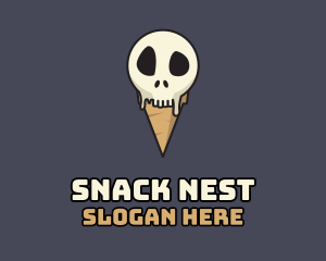 Skull Ice Cream logo design