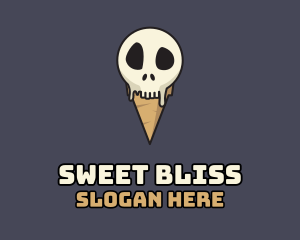 Skull Ice Cream logo design