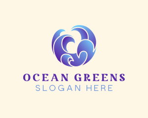 Swoosh Ocean Wave  logo design