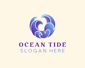 Swoosh Ocean Wave  logo design