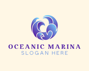 Swoosh Ocean Wave  logo design