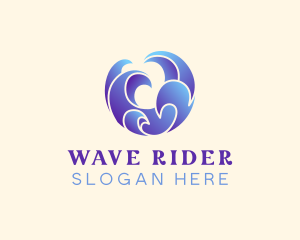 Swoosh Ocean Wave  logo design