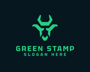 Geometric Cyber Goat logo design