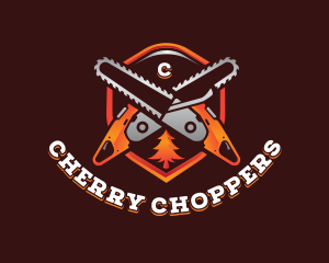 Chainsaw Lumberjack Sawmill logo design