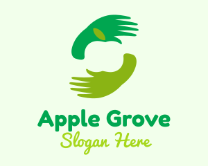 Green Apple Hand logo design