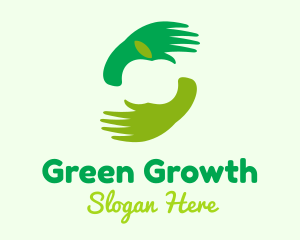 Green Apple Hand logo design