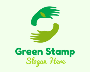 Green Apple Hand logo design