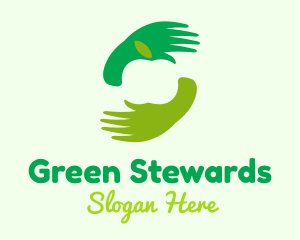 Green Apple Hand logo design