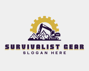 Mining Quarry Excavation  logo design