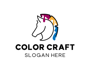 Colorful Paint Horse Drip logo