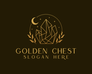 Crystal Golden Jewelry logo design