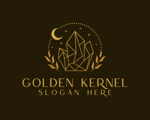 Crystal Golden Jewelry logo design