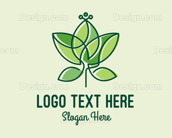 Minimalist Green Leaf Logo