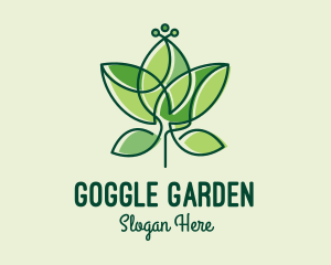 Minimalist Green Leaf  logo design