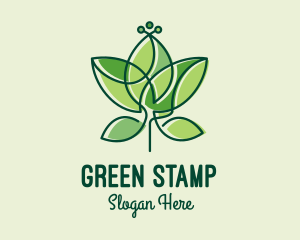 Minimalist Green Leaf  logo design